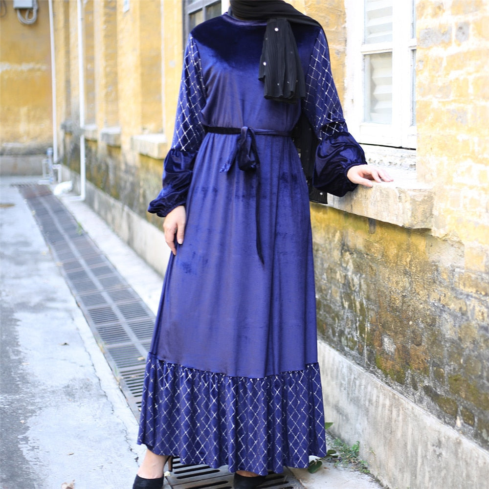 Velvet Long Sleeve Abaya
