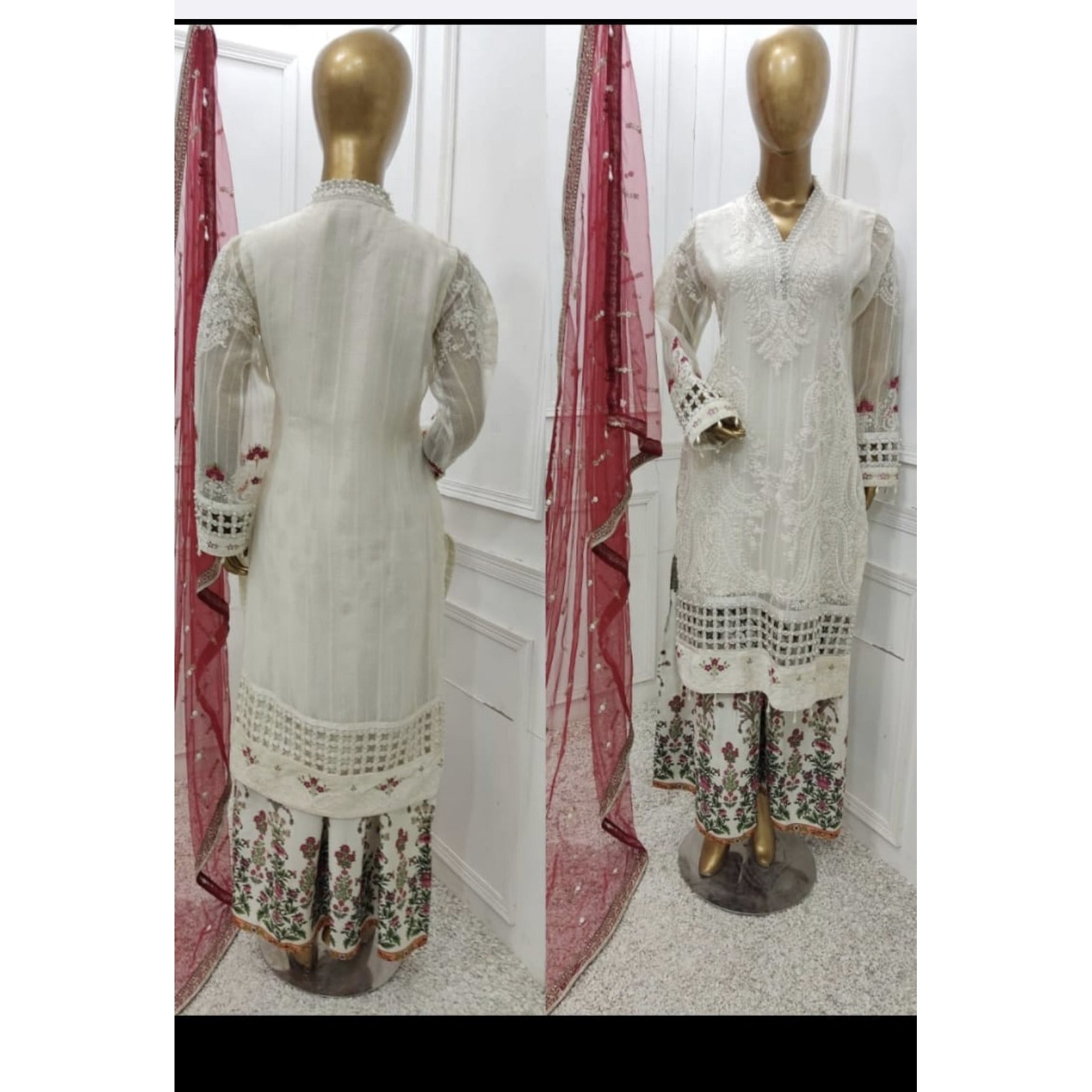Off white kameez dress - Pakistani Dresses