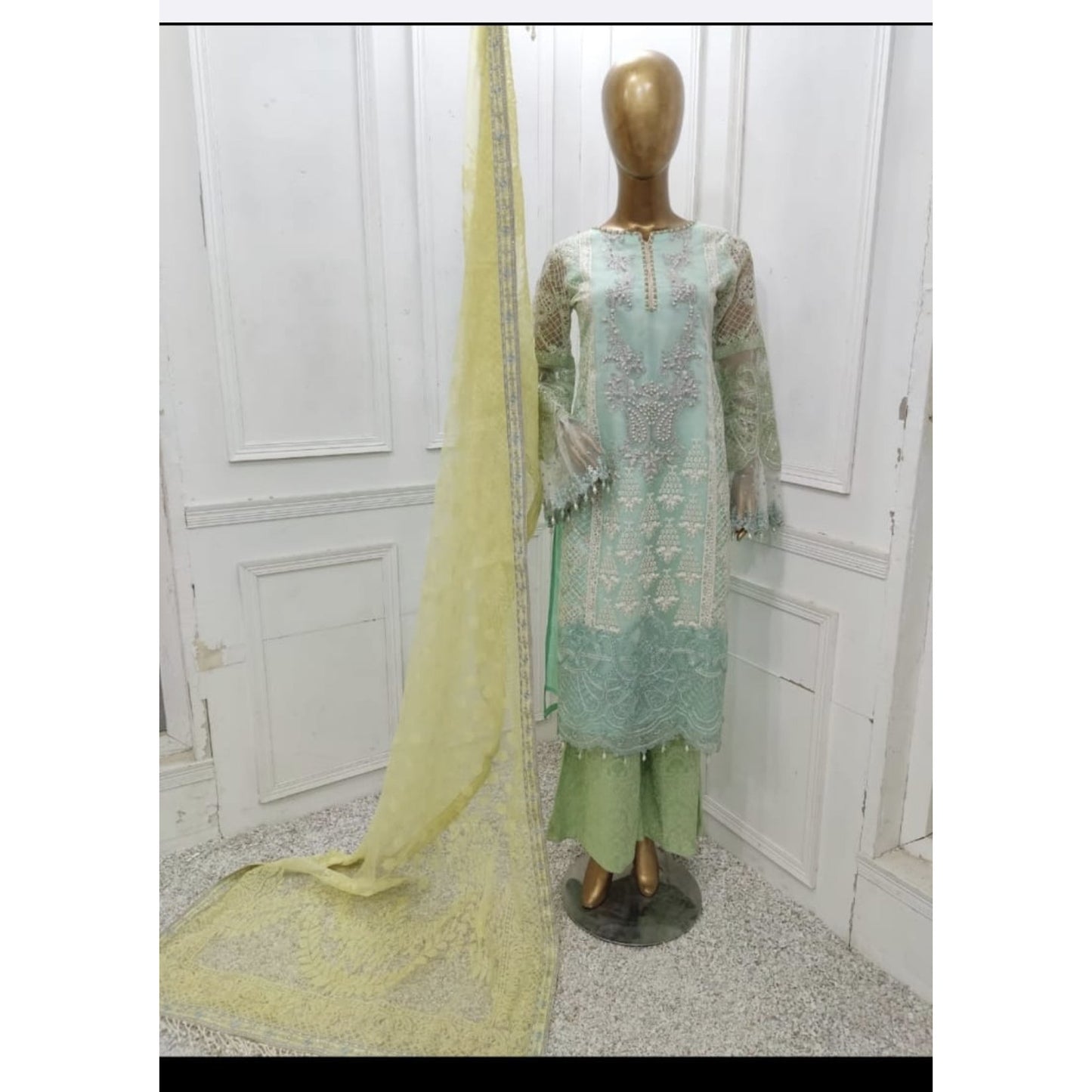 Light green kameez dress - Pakistani Dresses