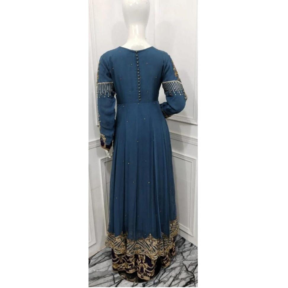 Open gown style light blue purple dress - couturebyfarah