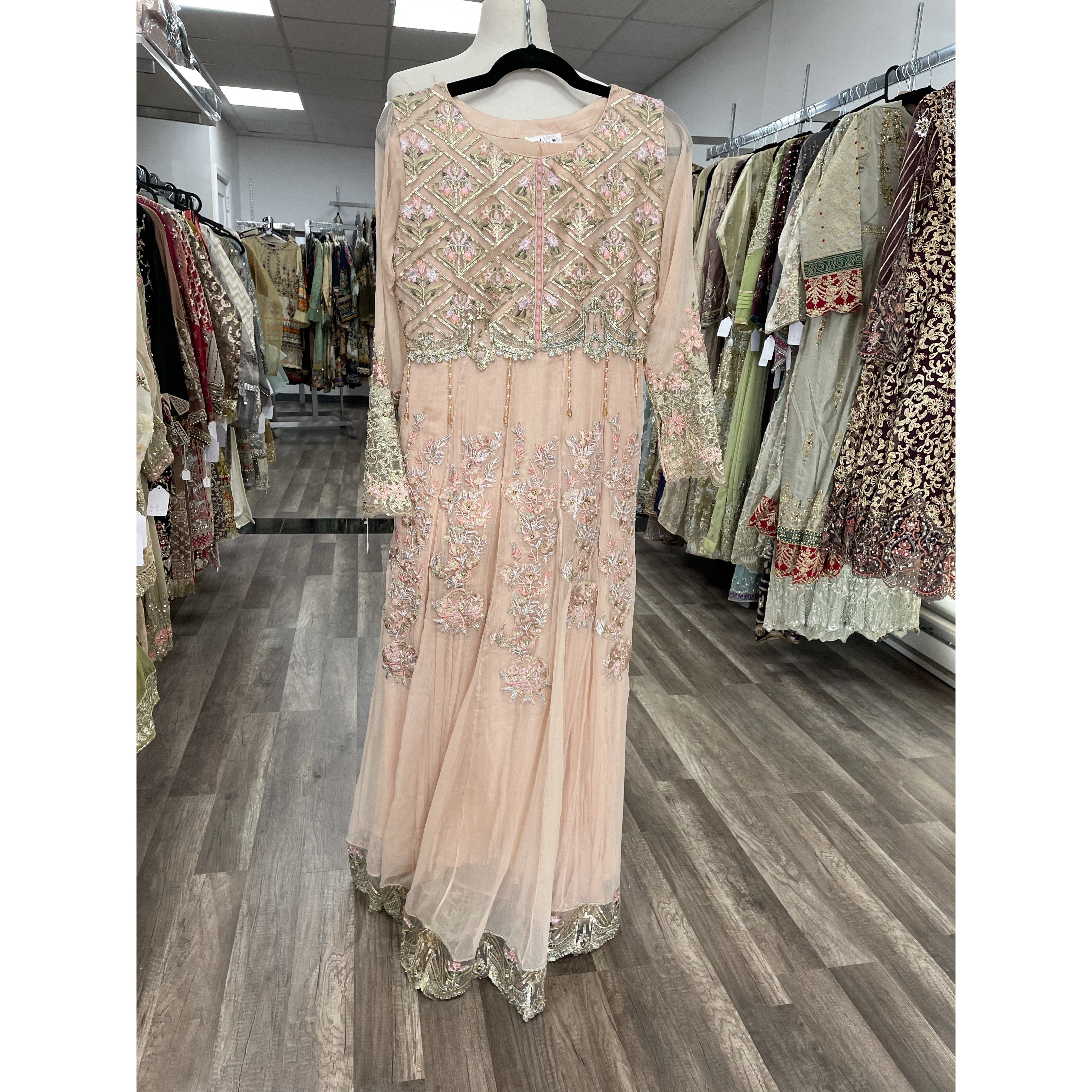 Pretty peach long dress