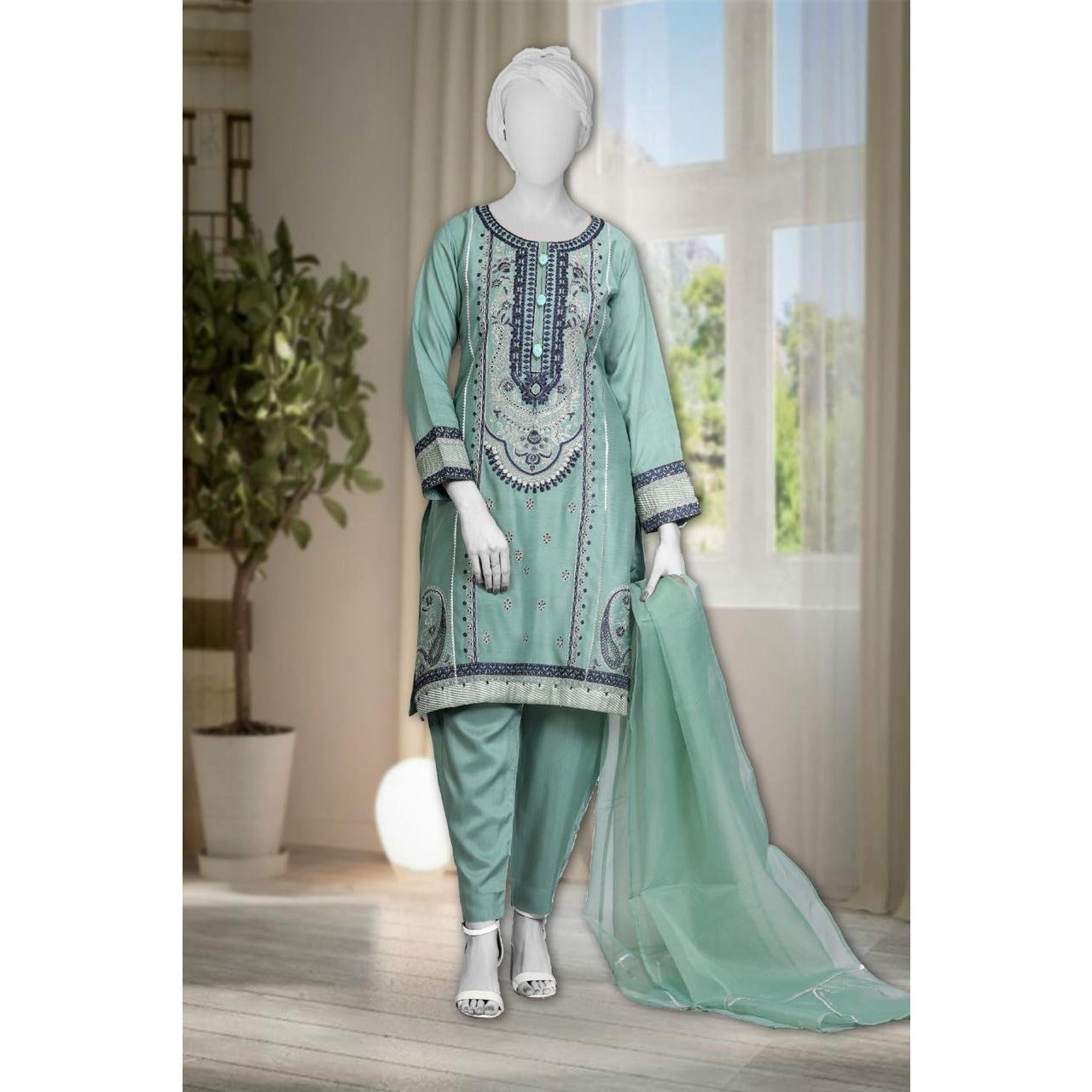 Green blue dress - couturebyfarah